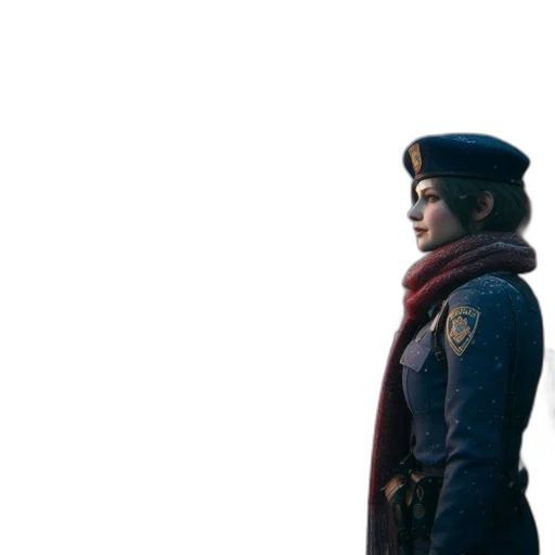 staff, jacket, hat, face, concept art, 3d render, photorealistic, snow transparent PNG cut-out