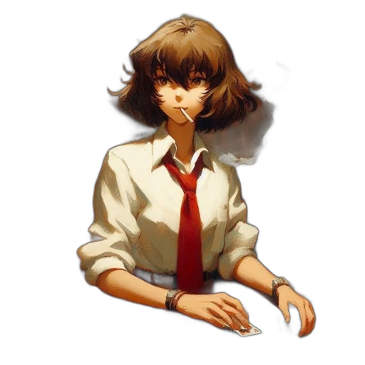 staff, face, jacket, robot, pixel art, anime, concept art, photorealistic transparent PNG cut-out