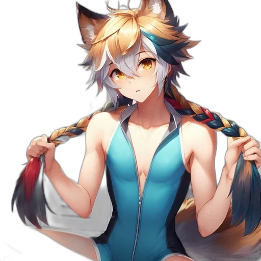 staff, animal, dress, hat, anime, pixel art, fantasy art, concept art transparent PNG cut-out