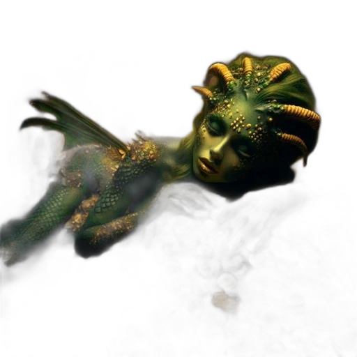 dragon, creature, mask, crown, 3d render, photorealistic, concept art, fantasy art transparent PNG cut-out