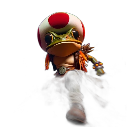 mask, staff, creature, robot, 3d render, concept art, animated, frog transparent PNG cut-out
