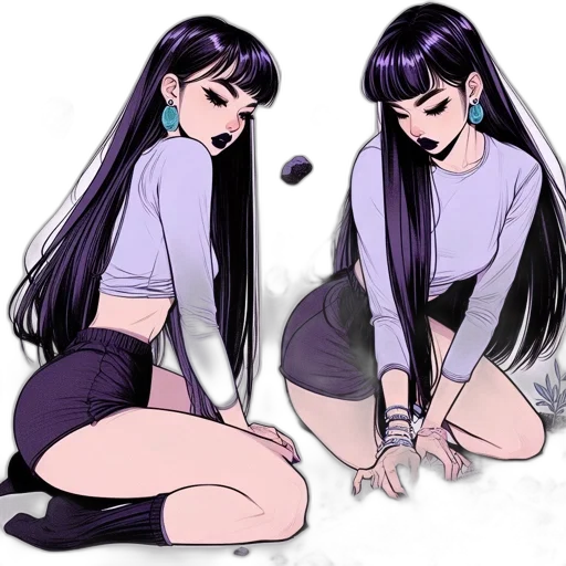 dress, jewelry, hair, weapon, anime, concept art, cartoon, fantasy art transparent PNG cut-out