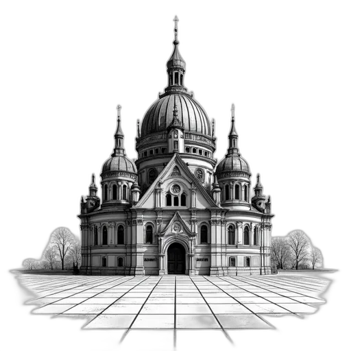 building, crown, staff, furniture, concept art, photorealistic, 3d render, pencil sketch transparent PNG cut-out