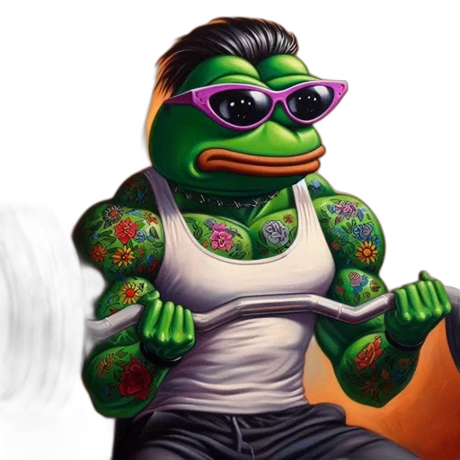 animal, creature, photorealistic, concept art, pixel art, 3d render, frog, wearing transparent PNG cut-out