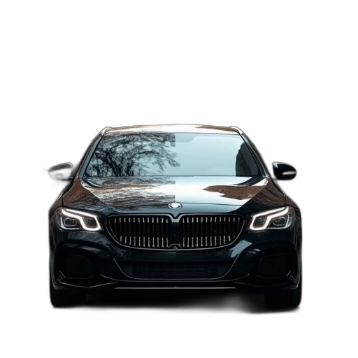 car, 3d render, photorealistic, concept art, black, sedan, parked, street transparent PNG cut-out