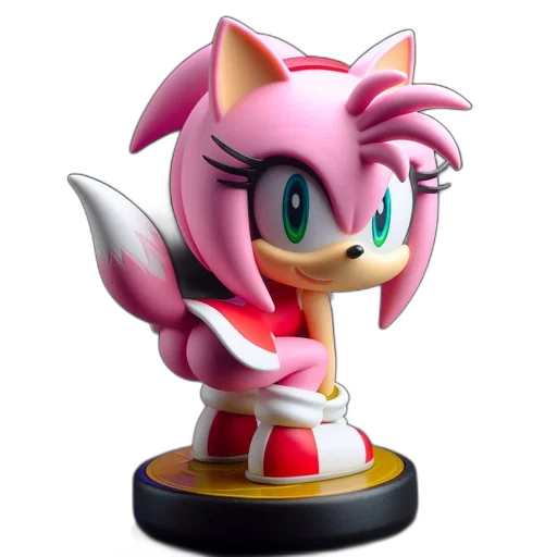animal, 3d render, concept art, pixel art, sonic, hedgehog, figurine, pink transparent PNG cut-out
