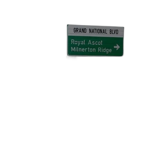 3d render, city street, sign, grand, national, blvd, directions, royal transparent PNG cut-out