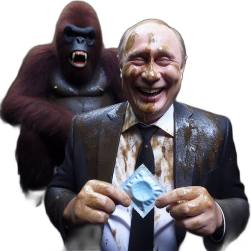 jacket, creature, animal, mask, concept art, suited, man, laughs transparent PNG cut-out