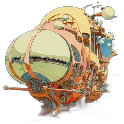 robot, car, concept art, 3d render, organic-mechanical, structure, multi-levels, platforms transparent PNG cut-out
