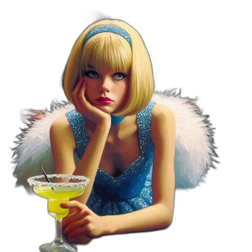 concept art, photorealistic, fantasy art, 3d render, young, woman, long, blond transparent PNG cut-out