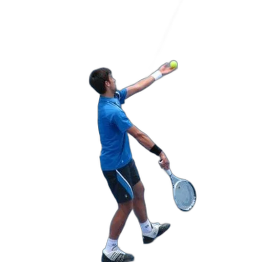 staff, 3d render, photorealistic, tennis, player, blue, shirt, black transparent PNG cut-out