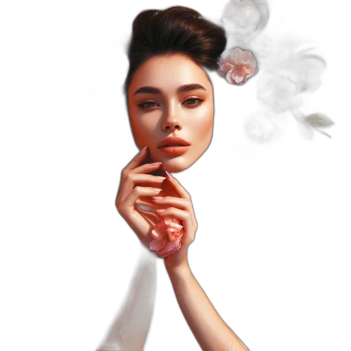 face, jewelry, dress, mask, photorealistic, fantasy art, concept art, oil painting transparent PNG cut-out