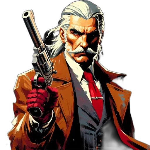 staff, weapon, jacket, comic book art, concept art, pixel art, cartoon, red transparent PNG cut-out