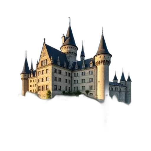 building, crown, staff, 3d render, concept art, pixel art, fantasy art, fog transparent PNG cut-out