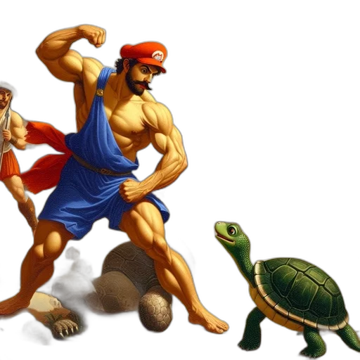 concept art, 3d render, pixel art, fantasy art, classical, greek, scene, mario transparent PNG cut-out
