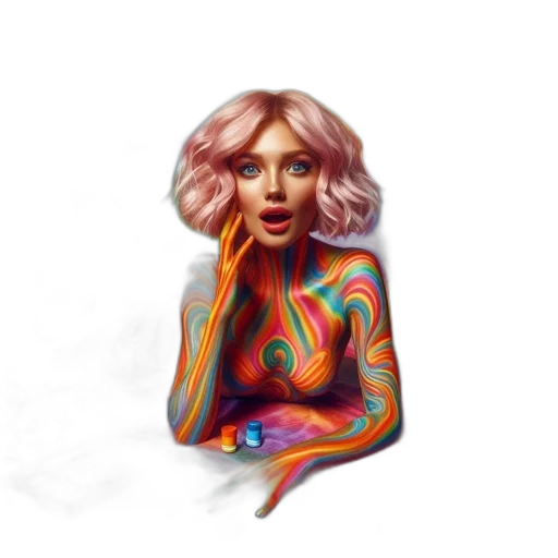 face, hair, dress, jewelry, concept art, fantasy art, pixel art, vaporwave transparent PNG cut-out