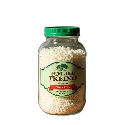 food, bottle, glass, jar, filled, white, rice, sits transparent PNG cut-out