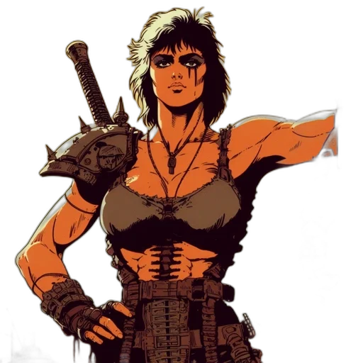 weapon, sword, comic book art, concept art, anime, fantasy art, against, desert transparent PNG cut-out