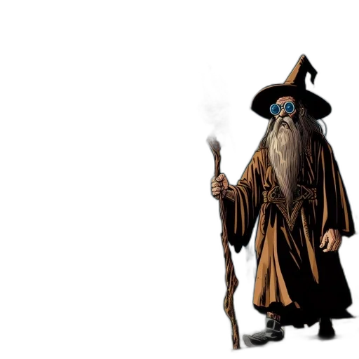 staff, hat, mask, concept art, fantasy art, pixel art, 3d render, elderly transparent PNG cut-out