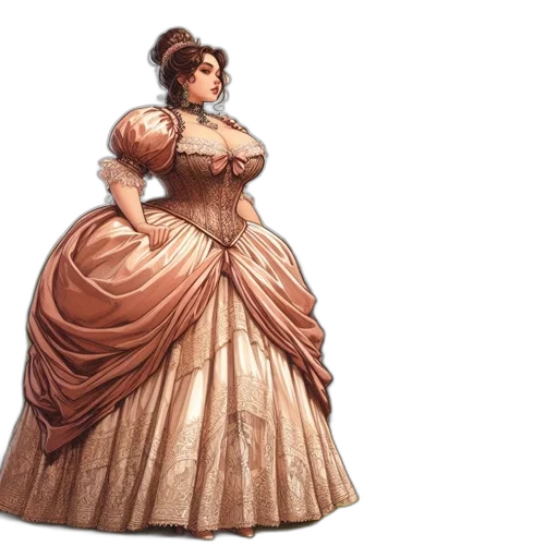 dress, concept art, photorealistic, 3d render, fantasy art, woman, victorian-era, gown transparent PNG cut-out