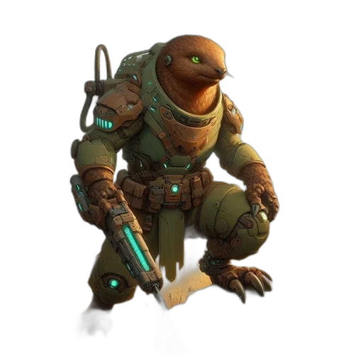 creature, robot, staff, animal, concept art, fantasy art, 3d render, pixel art transparent PNG cut-out