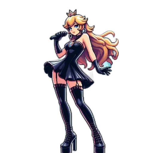 staff, weapon, dress, pixel art, concept art, anime, cartoon, monochrome transparent PNG cut-out