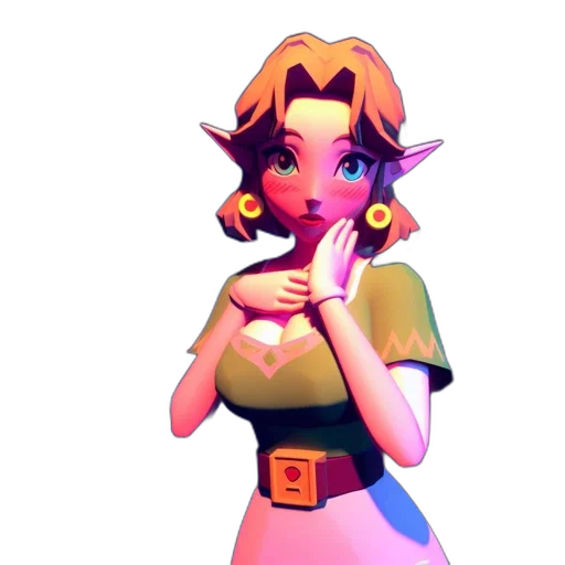 dress, staff, weapon, crown, pixel art, concept art, 3d render, vaporwave transparent PNG cut-out