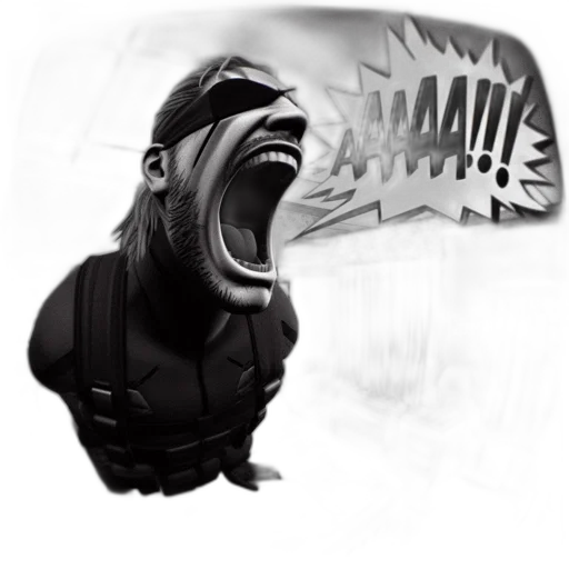 mask, concept art, photorealistic, 3d render, comic book art, intense, shouting, man transparent PNG cut-out