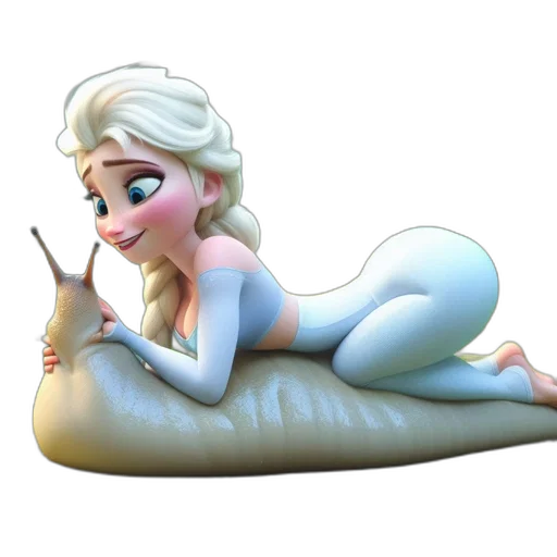 3d render, cartoon, concept art, fantasy art, underwater, snow, animated, female transparent PNG cut-out