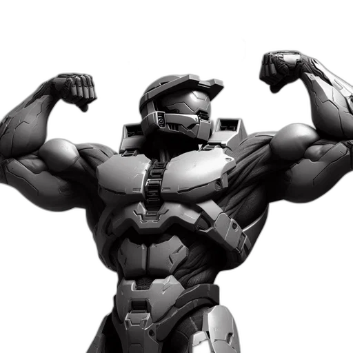 robot, weapon, 3d render, concept art, comic book art, photorealistic, humanoid, cyborg transparent PNG cut-out
