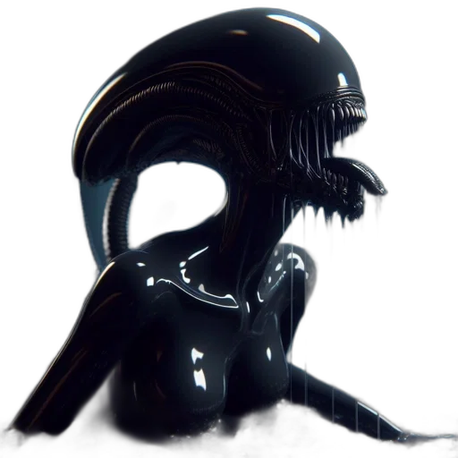 creature, robot, mask, hair, concept art, fantasy art, 3d render, pixel art transparent PNG cut-out