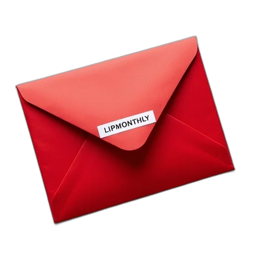 3d render, red, envelope, textured, surface, white, label, reads transparent PNG cut-out