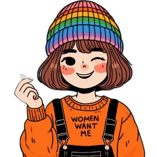 hat, jacket, dress, hair, cartoon, pixel art, anime, watercolor transparent PNG cut-out