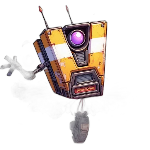 robot, weapon, staff, concept art, 3d render, pixel art, animated, colorful transparent PNG cut-out
