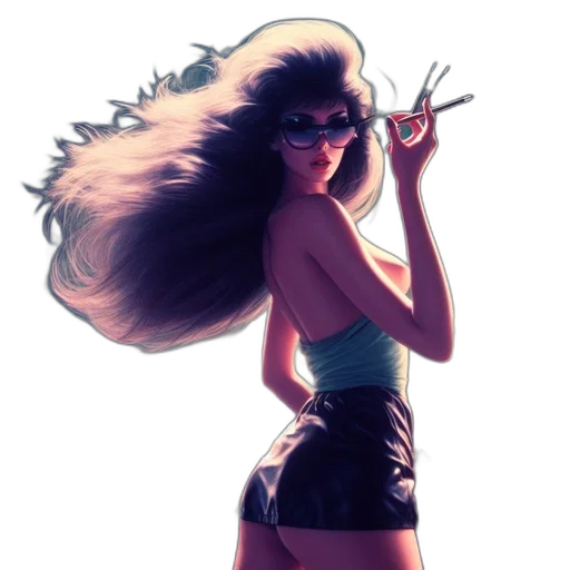 hair, concept art, comic book art, cartoon, fantasy art, animated, stylized, woman transparent PNG cut-out