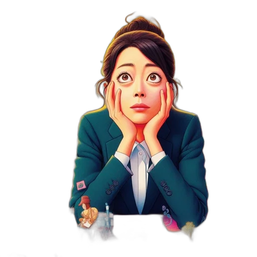 staff, face, cartoon, concept art, pixel art, anime, vibrant, scene transparent PNG cut-out