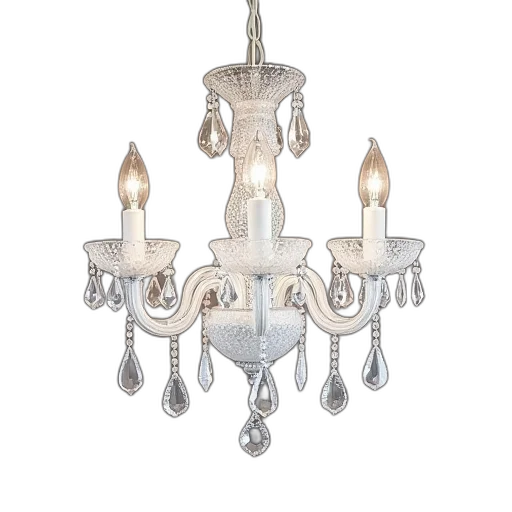 jewelry, 3d render, white, chandelier transparent PNG cut-out