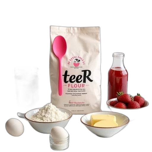 food, baking, scene, various, ingredients, utensils, white, surface transparent PNG cut-out