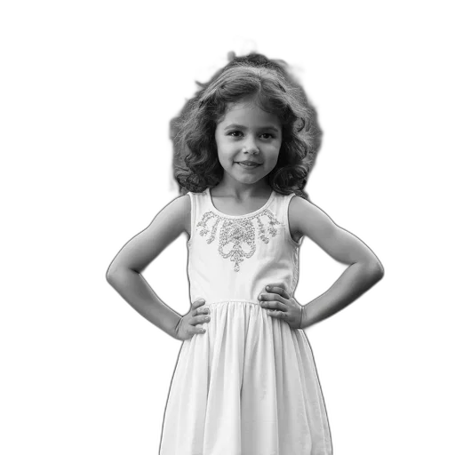dress, hair, photorealistic, pencil sketch, 3d render, cartoon, black, white transparent PNG cut-out