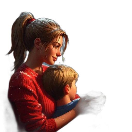 photorealistic, concept art, oil painting, pixel art, snow, fog, fire, red transparent PNG cut-out
