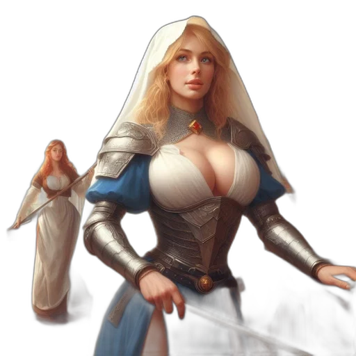 dress, sword, weapon, staff, fantasy art, concept art, comic book art, 3d render transparent PNG cut-out