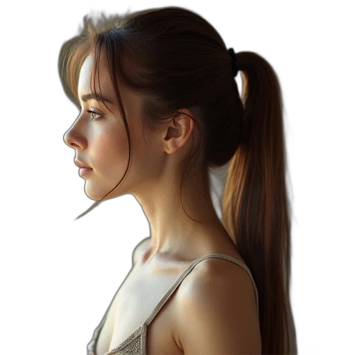 face, hair, jewelry, dress, photorealistic, oil painting, fantasy art, concept art transparent PNG cut-out