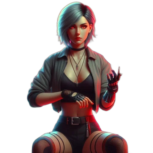 jacket, staff, weapon, robot, cyberpunk, concept art, comic book art, pixel art transparent PNG cut-out
