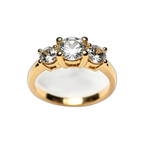 jewelry, crown, 3d render, golden, three, stone, diamond, ring transparent PNG cut-out