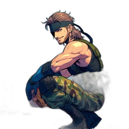 weapon, hat, concept art, pixel art, anime, comic book art, green, earth tones transparent PNG cut-out