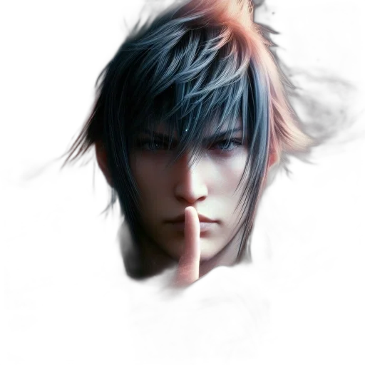 face, photorealistic, concept art, fantasy art, 3d render, monochrome, blue, serious transparent PNG cut-out
