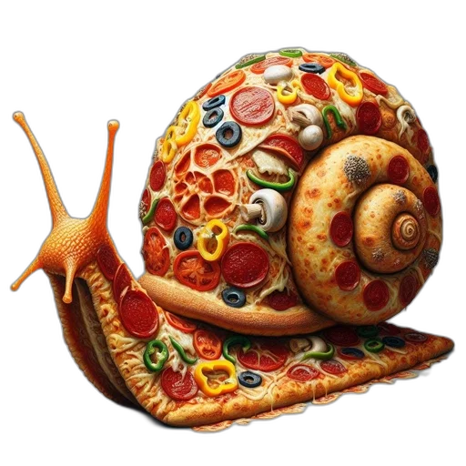 food, hat, animal, umbrella, 3d render, photorealistic, concept art, pizza-themed transparent PNG cut-out
