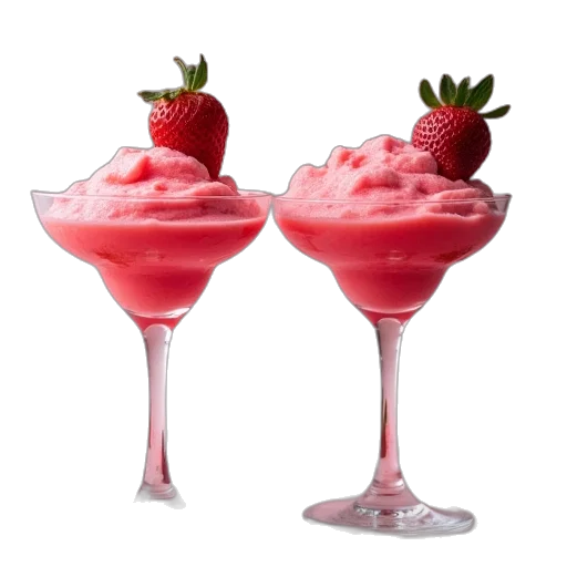 food, crown, 3d render, photorealistic, two, coupes, pink, slushes transparent PNG cut-out