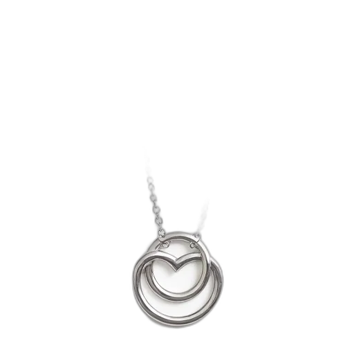 jewelry, silver, necklace, double, loop, design, displayed, against transparent PNG cut-out