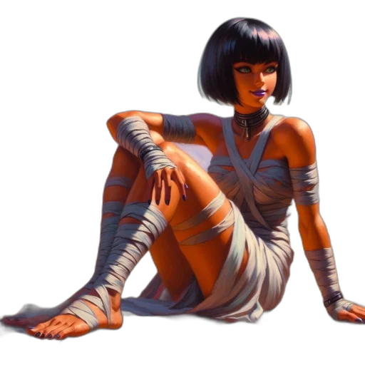 robot, dress, concept art, fantasy art, comic book art, cyberpunk, outer space, neon lights transparent PNG cut-out